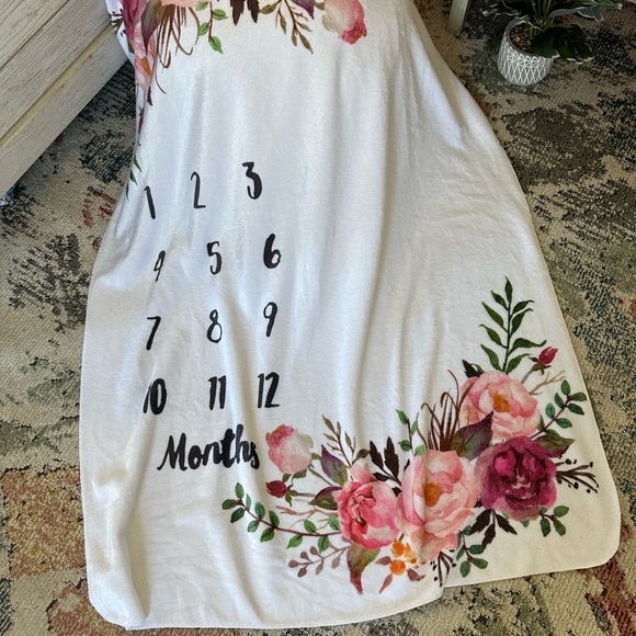 New Floral Baby Gurl Milestone Blanket 40x50” Baby Girl Milestone Blanket Floral - Picture 15 of 16